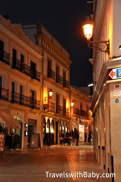 The small city of Nerja in the south of Spain, as seen on an evening stroll